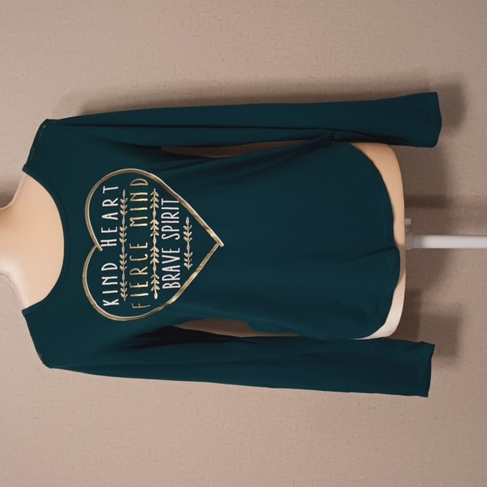 5/$15 Large No Boundaries teal long sleeve top